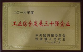 公司獲錢清鎮(zhèn)“工業(yè)綜合發(fā)展三十強(qiáng)企業(yè)”榮譽(yù)稱號